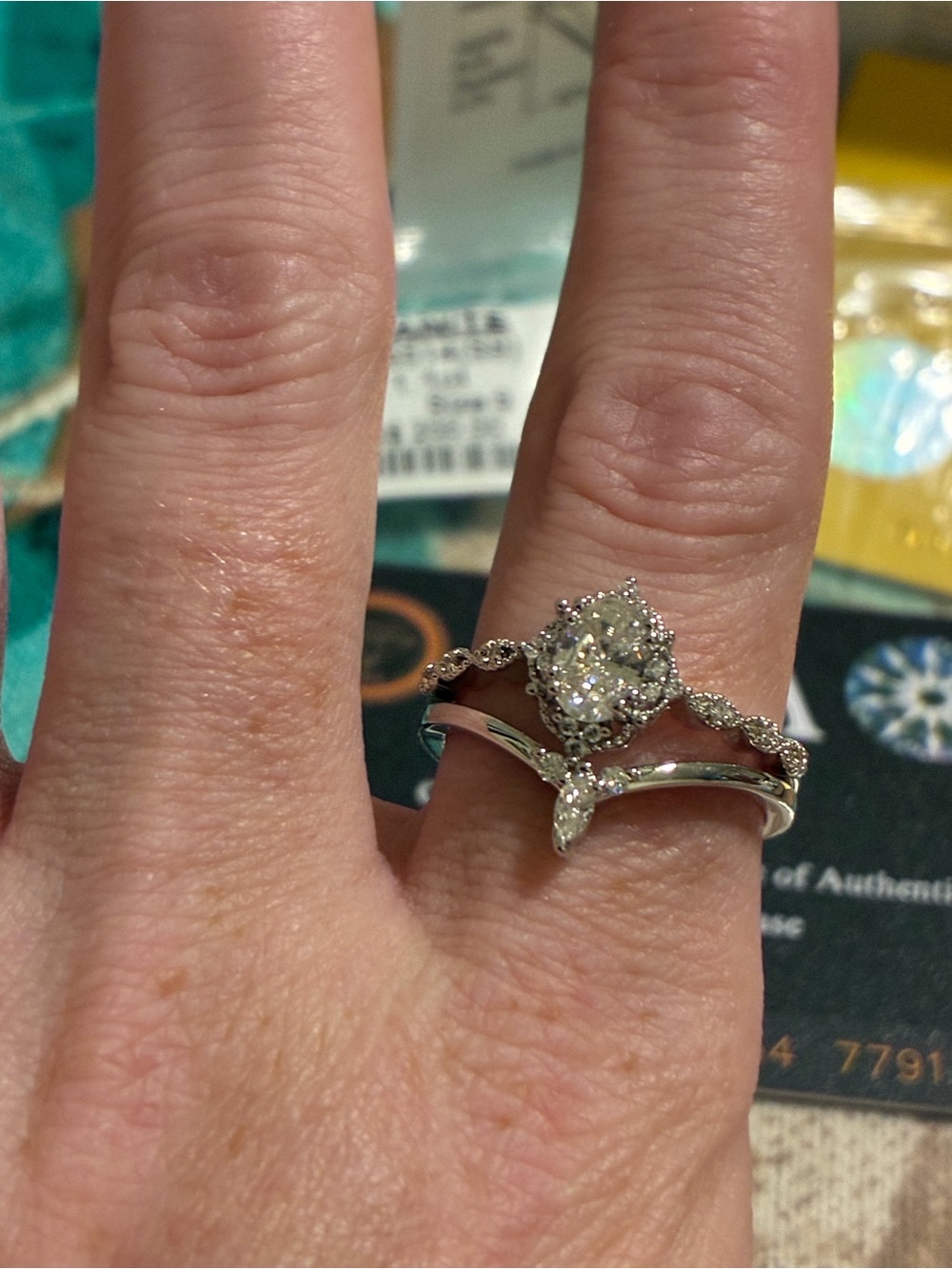 1.1 ct Moissanite Engagement Ring Set - White - Picture 3 of 3